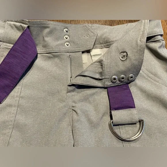 Jofit Shorts Gray and Purple Activewear Golf with Belt - size 00 - Picture 4 of 7